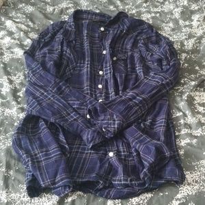 Blue Plaid Button-down
